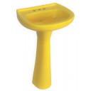 Mexican Talavera Pedestal Sink Yellow Strada